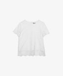 Bluză albă din dantelă cu mânecă scurtă, Gulliver