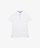 Polo cu mânecă scurtă din pique, alb, pentru băiat, Gulliver