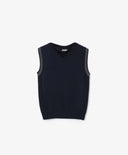 Cardigan tricotat cu dungi contrastante, albastru, Gulliver