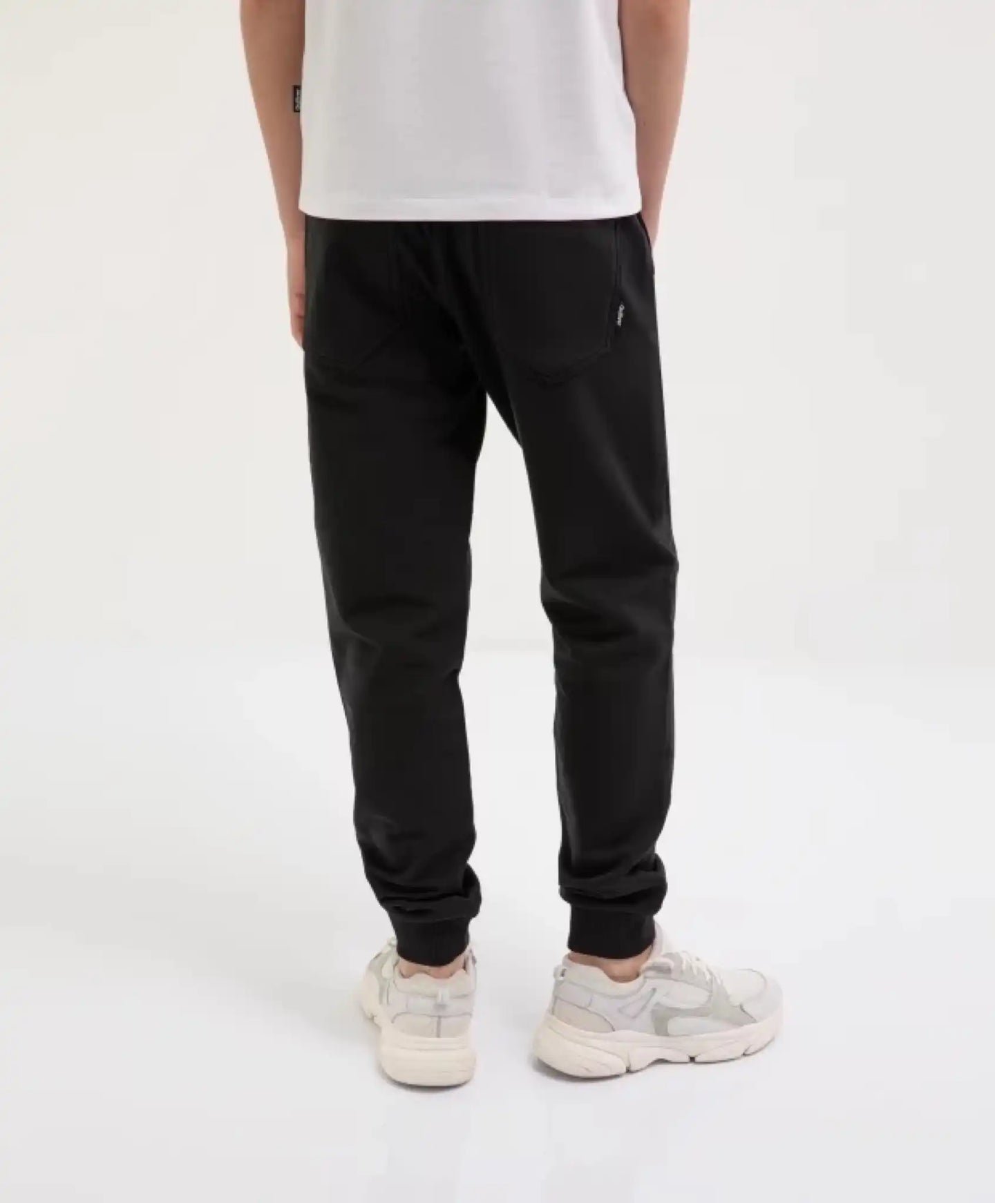 Pantaloni tricot, cu curea și manșete, negri, Gulliver