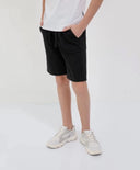 Pantaloni scurți tricot, cu curea, negri, Gulliver