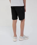 Pantaloni scurți tricot, cu curea, negri, Gulliver