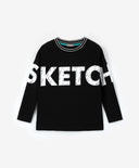 Черна тениска с дълъг ръкав от Gulliver