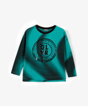 Блуза с голяма щампа зелен за МОМИЧЕ основен изглед