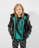 Черно яке бомбър, изработено от шушляк с модерен мокър блясък от Gulliver