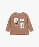 Bluza liberă cu mâneci lungi maro Gulliver