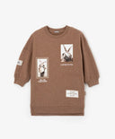 Rochie cu mâneci lungi și croială liberă, culoare maro, de la Gulliver