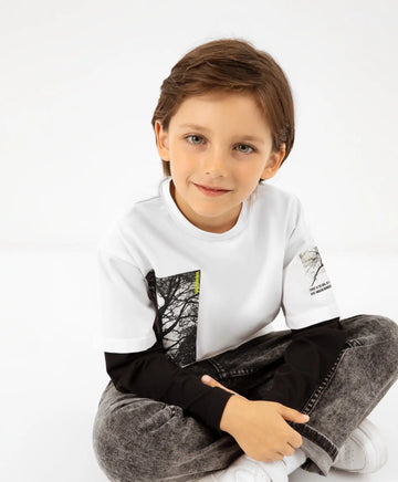 Blugi cu efect marmorat, gri, Gulliver