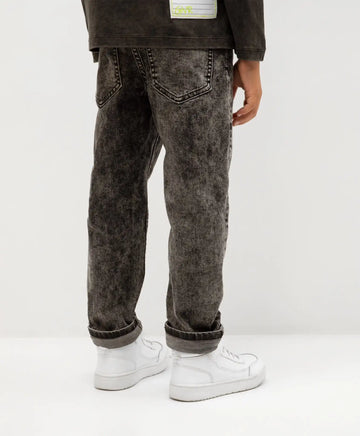 Blugi cu efect marmorat, gri, Gulliver