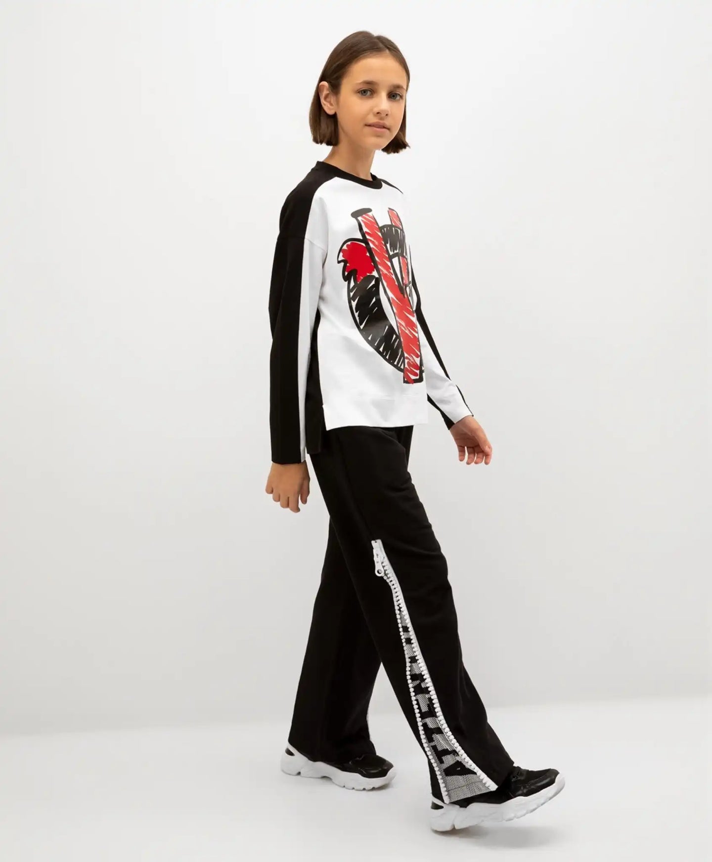 Pantaloni cu talie elastică, negri, Gulliver