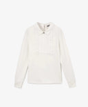 Bluză cu inserție textilă plisată în stil lăptos, Gulliver