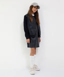 Сарафан с големи джобове синьо за МОМИЧЕ основен изглед