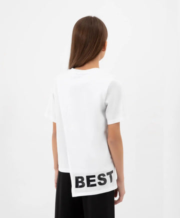 Tricou cu croială asimetrică, alb, Gulliver