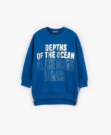 Bluză tricotată albastră din material de bumbac pentru copii de la Gulliver