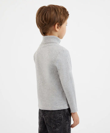 Bluză tricotată gri cu guler înalt, Gulliver