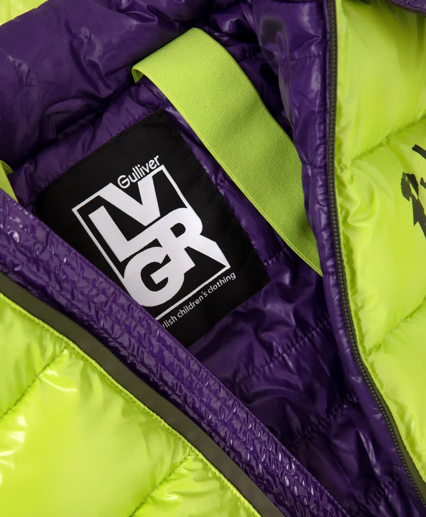 Geacă verde de iarnă din blană artificială de la Gulliver