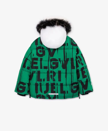 Geacă din blană artificială, verde, de la Gulliver