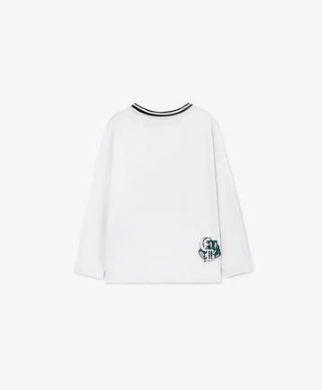 Tricou alb cu mâneci lungi de la Gulliver