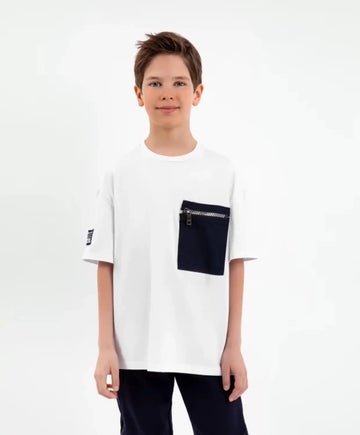 Tricou cu mânecă scurtă, alb, Gulliver