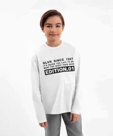 Tricou cu mâneci lungi alb - Gulliver