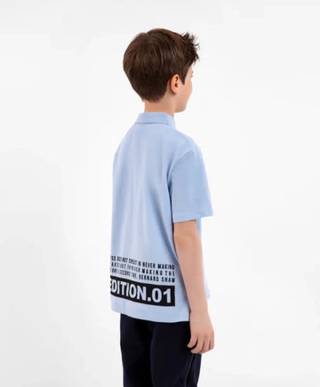 Polo din pique cu fermoar, albastru, Gulliver