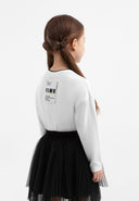 Бяла блуза с дълъг ръкав, паднало рамо и удължен гръб от Gulliver