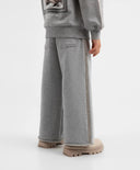 Pantaloni evazați din footer, gri, pentru fată, Gulliver