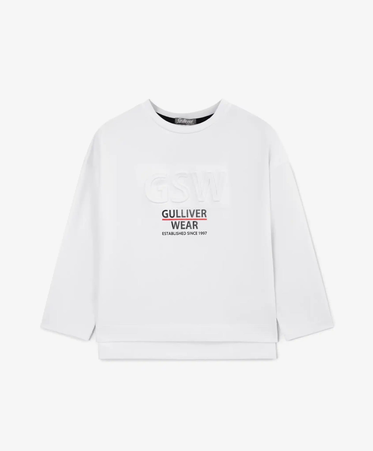 Longsleeve tricotat cu imprimeu alb pentru fete Gulliver