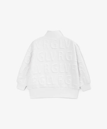 Hoodie cu guler înalt și fermoar din quilt alb pentru fete Gulliver