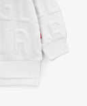 Hoodie cu guler înalt și fermoar din quilt alb pentru fete Gulliver