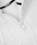 Hoodie cu guler înalt și fermoar din quilt alb pentru fete Gulliver