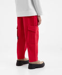 Pantaloni drepți, roșii, cu buzunare cargo, pentru fată, Gulliver