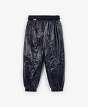 Pantaloni de sezon intermediar, din material strălucitor, bleumarin, cu căptușeală din fleece, pentru fată, Gulliver