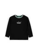 Черна блуза с дълъг ръкав, умерено свободна кройка и паднало рамо от Gulliver