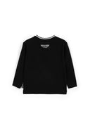 Черна блуза с дълъг ръкав, умерено свободна кройка и паднало рамо от Gulliver