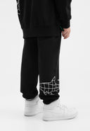 Черни панталони тип джогър от меко и стабилно памучно трико от Gulliver