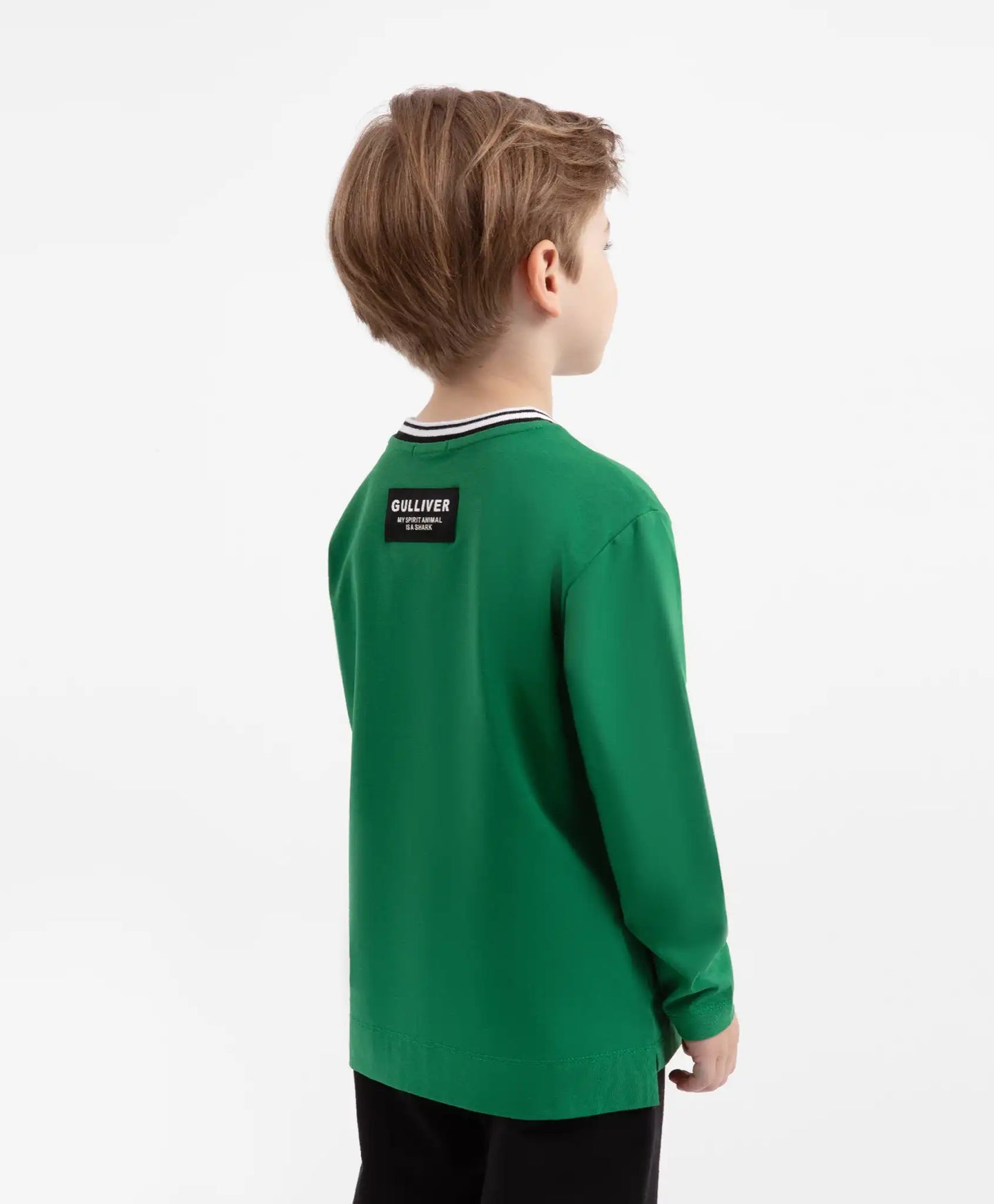 Longsleeve tricotat verde pentru băieți Gulliver