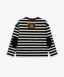 Longsleeve tricotat cu coturi stripate albastre pentru băieți Gulliver