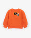 Hanorac din material fleece cu imprimeu și aplicații portocaliu pentru băieți Gulliver