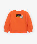 Hanorac din material fleece cu imprimeu și aplicații portocaliu pentru băieți Gulliver