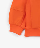 Hanorac din material fleece cu imprimeu și aplicații portocaliu pentru băieți Gulliver