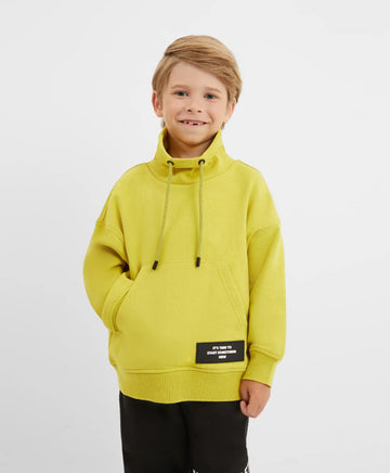 Hoodie muștar din material fleece pentru băieți Gulliver