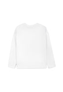 Бяла блуза с дълъг ръкав, удължен гръб и паднало рамо от Gulliver