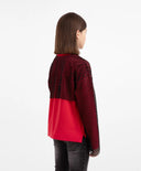 Longsleeve tricotat cu plasă roșu pentru fete Gulliver