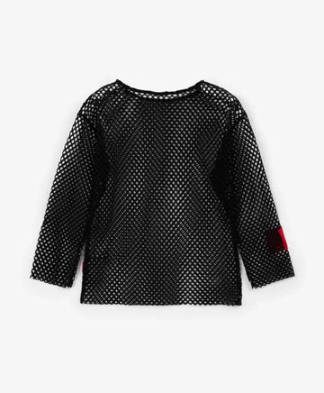 Longsleeve din plasă negru pentru fete Gulliver