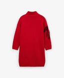 Rochie tricotată cu mâneci lungi, roșie, pentru fete de la Gulliver