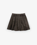 Fustă plisată din piele ecologică tratată, gri, pentru fată, Gulliver