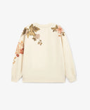 Hanorac oversized cu imprimeu asimetric crem pentru fete Gulliver