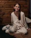 Плетен кардиган за МОМИЧЕ основен изглед