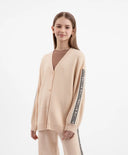 Cardigan tricotat oversize, călduros, bej, pentru fată, Gulliver